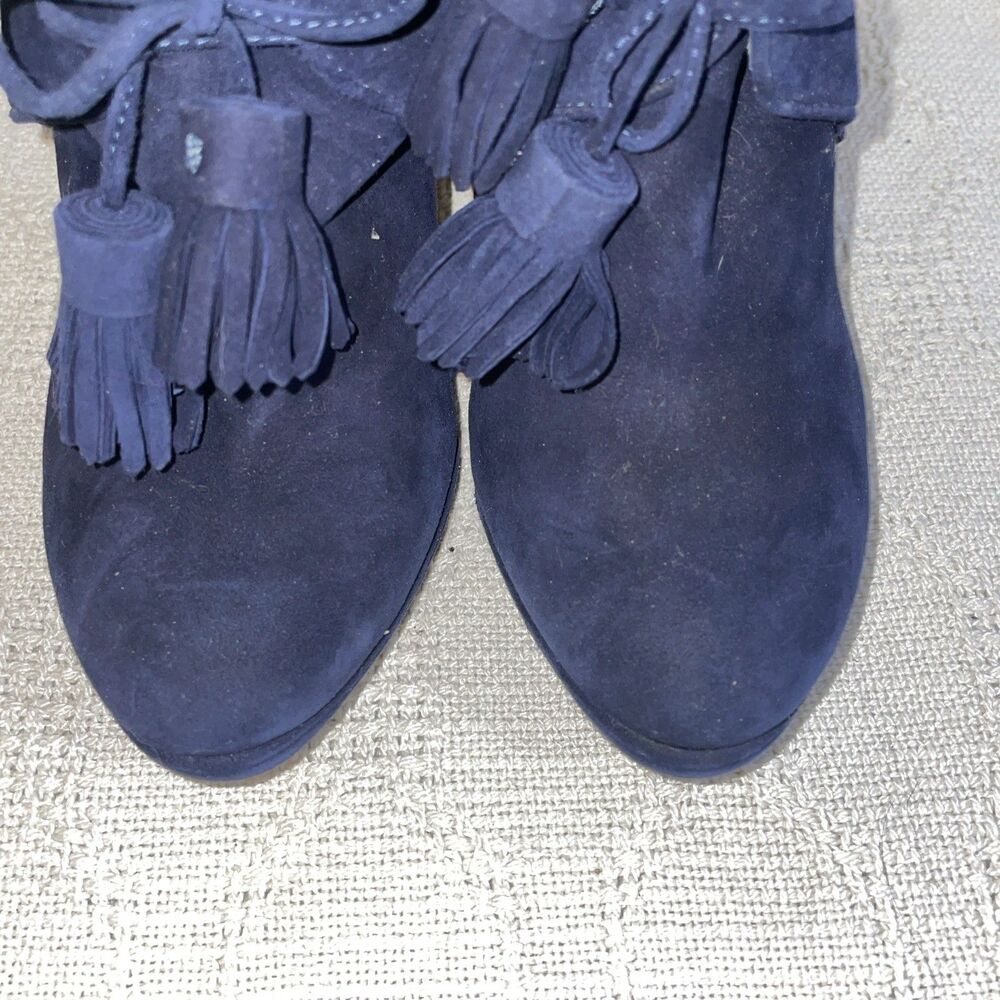 Cole Haan Women’s Heeled Booties Size 7.5 B Navy Blue Leather Business Formal - Picture 7 of 12